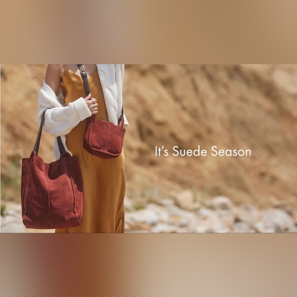 Elegant Suede Women's Bag - Picture 10 of 11
